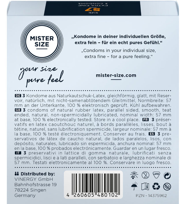 MISTER SIZE - CONDOM SIZE L 57 MM (3 UNITS)