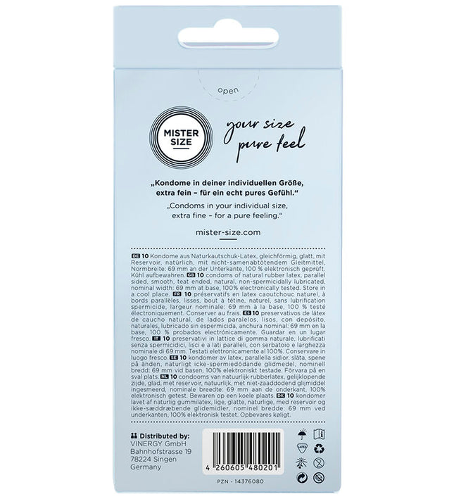 MISTER SIZE - CONDOMS SIZE XXXL 69 MM (10 UNITS)