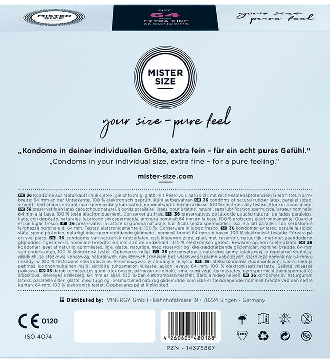 MISTER SIZE - CONDOMS SIZE XXL 64 MM (36 UNITS)