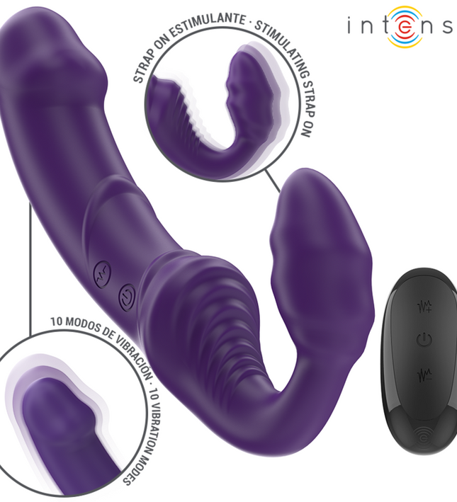 INTENSE - JILL DOUBLE VIBRATOR 20 CM PURPLE REMOTE CONTROL