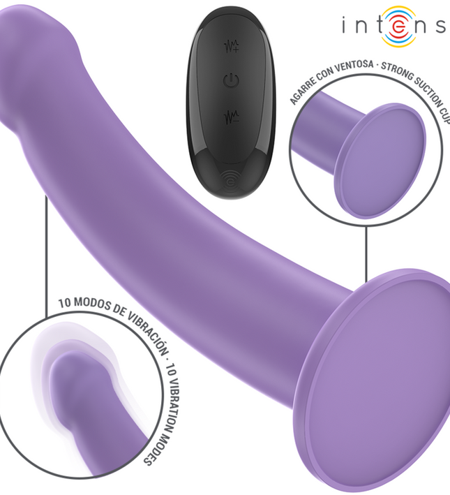 INTENSE - EDDIE VIBRATOR 17.5 CM 10 VIBRATIONS PURPLE REMOTE CONTROL