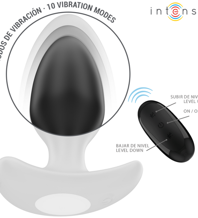 INTENSE - JOEY ANAL PLUG 10 VIBRATIONS BLACK REMOTE CONTROL