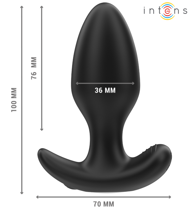 INTENSE - JOEY ANAL PLUG 10 VIBRATIONS BLACK REMOTE CONTROL