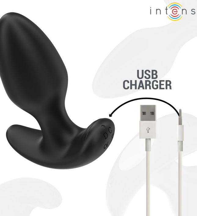 INTENSE - JOEY ANAL PLUG 10 VIBRATIONS BLACK REMOTE CONTROL