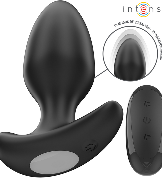 INTENSE - JOEY ANAL PLUG 10 VIBRATIONS BLACK REMOTE CONTROL