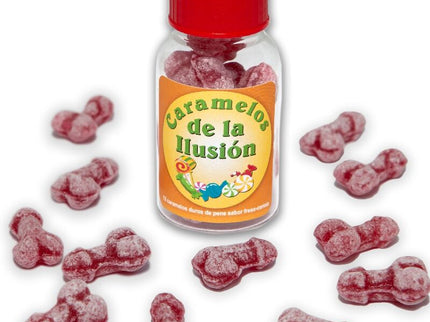 DIABLO PICANTE - 12 PENIS-SHAPED ILLUSION CANDIES STRAWBERRY/CHERRY