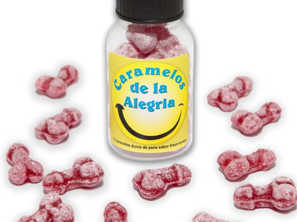 DIABLO PICANTE - 12 PENIS-SHAPED JOY CANDIES STRAWBERRY/CHERRY