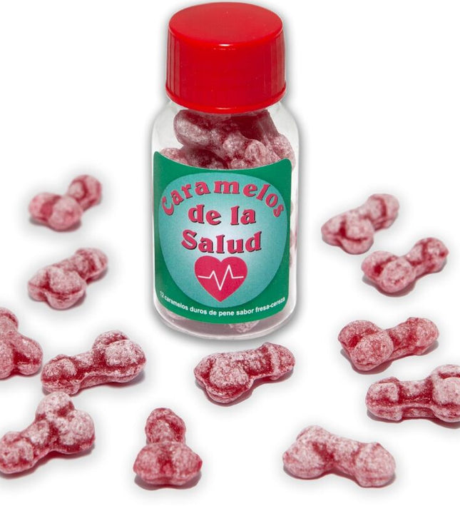 DIABLO PICANTE - 12 HEALTH CANDIES PENIS SHAPE STRAWBERRY/CHERRY