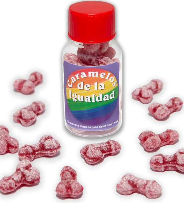 DIABLO PICANTE - 12 STRAWBERRY/CHERRY PENIS SHAPE EQUALITY CANDIES