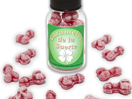 DIABLO PICANTE - 12 PENIS-SHAPED LUCKY CANDIES STRAWBERRY/CHERRY