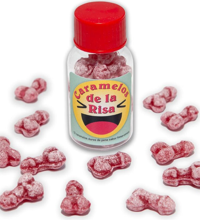 DIABLO PICANTE - 12 PENIS-SHAPED LAUGHTER CANDIES STRAWBERRY/CHERRY