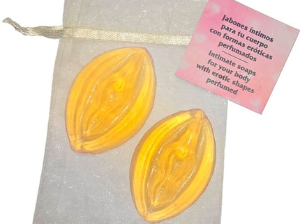 DIABLO PICANTE - 2 VAGINA SHAPED PERFUMED SOAPS YELLOW