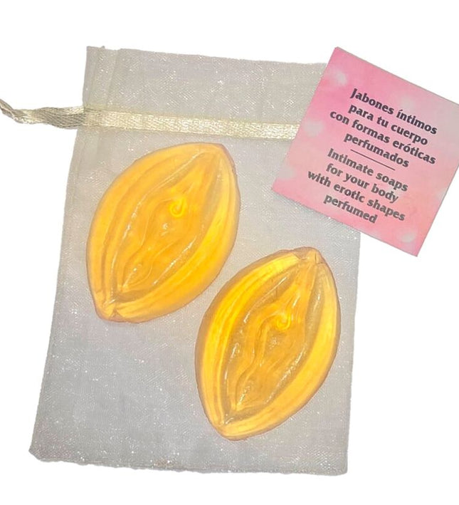 DIABLO PICANTE - 2 VAGINA SHAPED PERFUMED SOAPS YELLOW