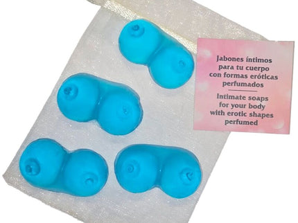 DIABLO PICANTE - 4 MINI SCENTED SOAPS SHAPED BREASTS BLUE