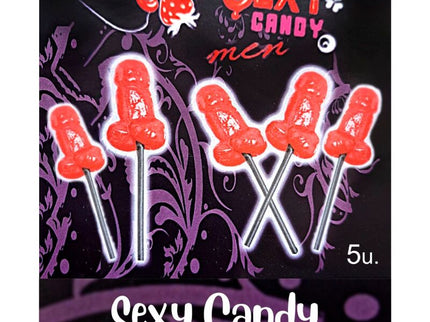 DIABLO PICANTE - BOX OF 5 CHERRY PENIS SHAPED LOLLIPOPS