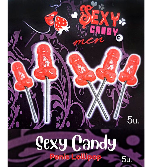 DIABLO PICANTE - BOX OF 5 CHERRY PENIS SHAPED LOLLIPOPS