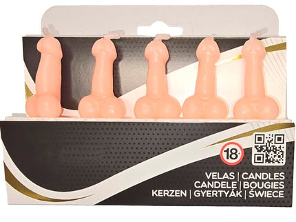 DIABLO PICANTE - BOX OF 5 FLESH PENIS-SHAPED CANDLES