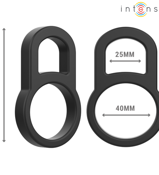 INTENSE - BOBBY DOUBLE SILICONE PENIS RING BLACK