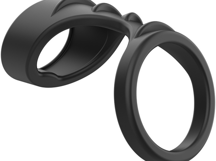 INTENSE - THEO DOUBLE SILICONE PENIS RING BLACK MODEL 3