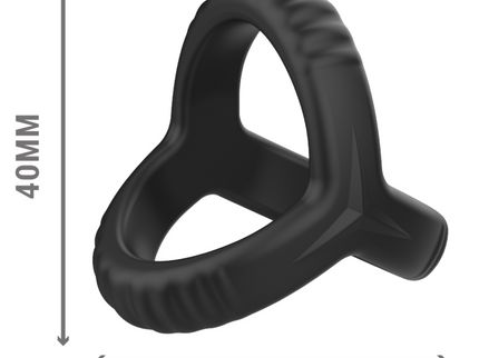 INTENSE - CARSON DOUBLE SILICONE PENIS RING BLACK MODEL 4