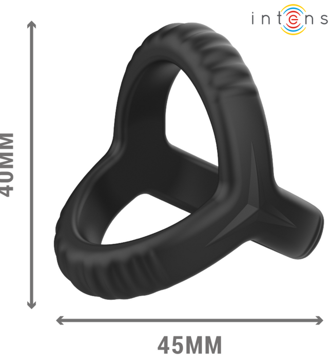 INTENSE - CARSON DOUBLE SILICONE PENIS RING BLACK MODEL 4