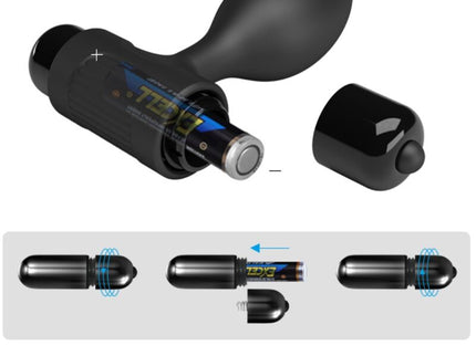 PRETTY LOVE - VIBRA BUTT 10 VIBRATIONS ANAL PLUG BLACK