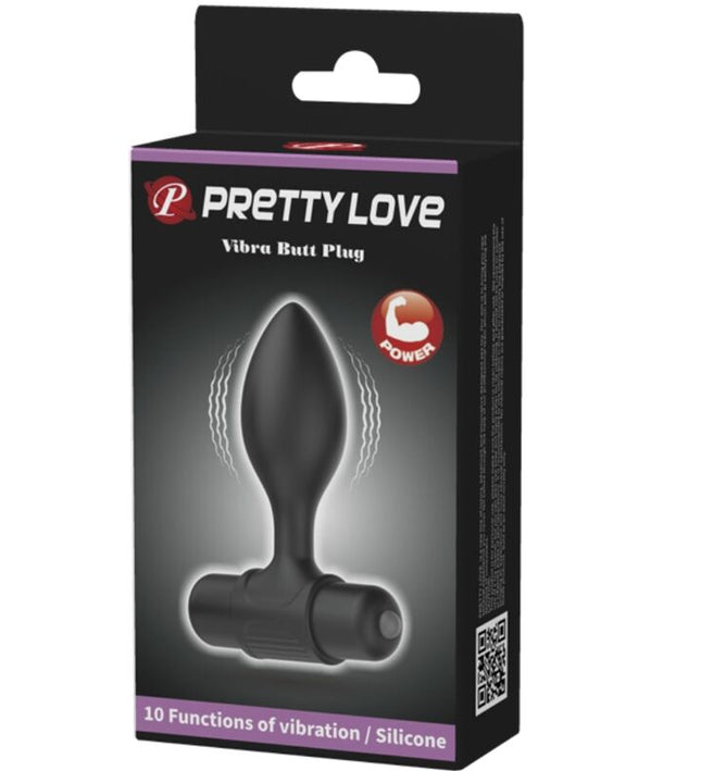 PRETTY LOVE - VIBRA BUTT 10 VIBRATIONS ANAL PLUG BLACK