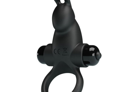 PRETTY LOVE - VIBRATING RING + RABBIT CLITORIS STIMULATOR 10 VIBRATIONS BLACK