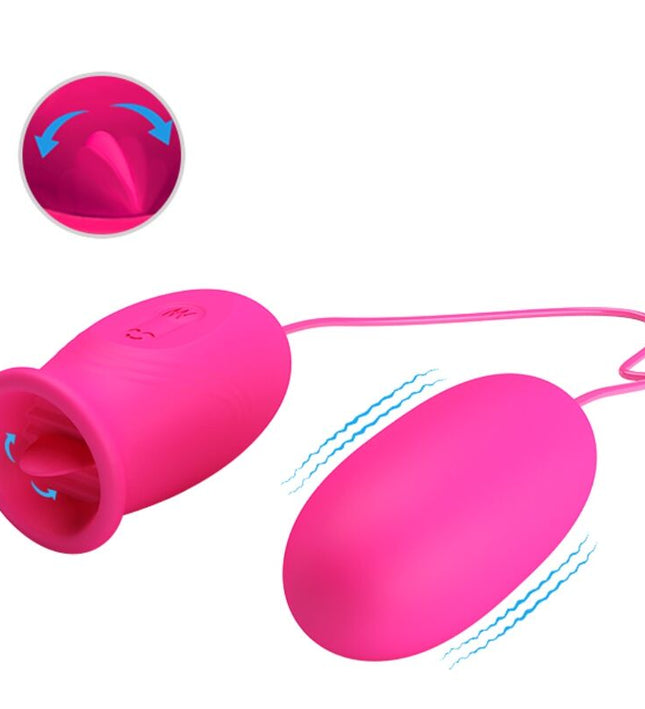 PRETTY LOVE - DAISY VIBRATING EGG + CLITORIS STIMULATING TONGUE PINK