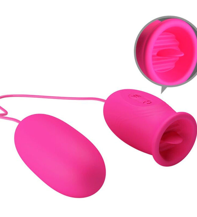 PRETTY LOVE - DAISY VIBRATING EGG + CLITORIS STIMULATING TONGUE PINK