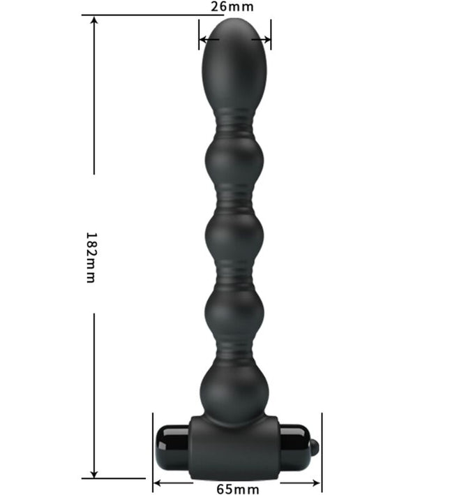 PRETTY LOVE - LYNN SILICONE ANAL PLUG 10 VIBRATIONS BLACK