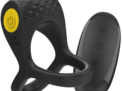 INTENSE - ALEX VIBRATOR DOUBLE PENIS RING 10 VIBRATIONS BLACK