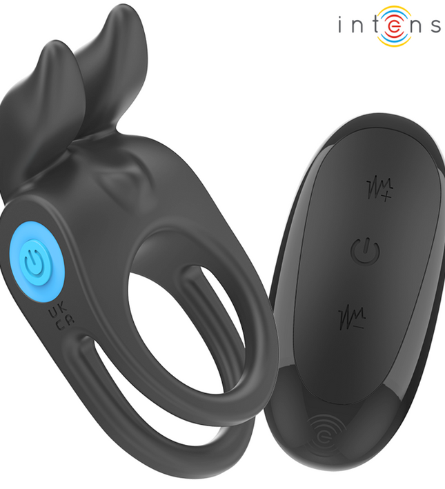 INTENSE - SAM VIBRATOR DOUBLE PENIS RING 10 VIBRATIONS BLACK