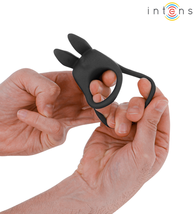 INTENSE - SAM VIBRATOR DOUBLE PENIS RING 10 VIBRATIONS BLACK