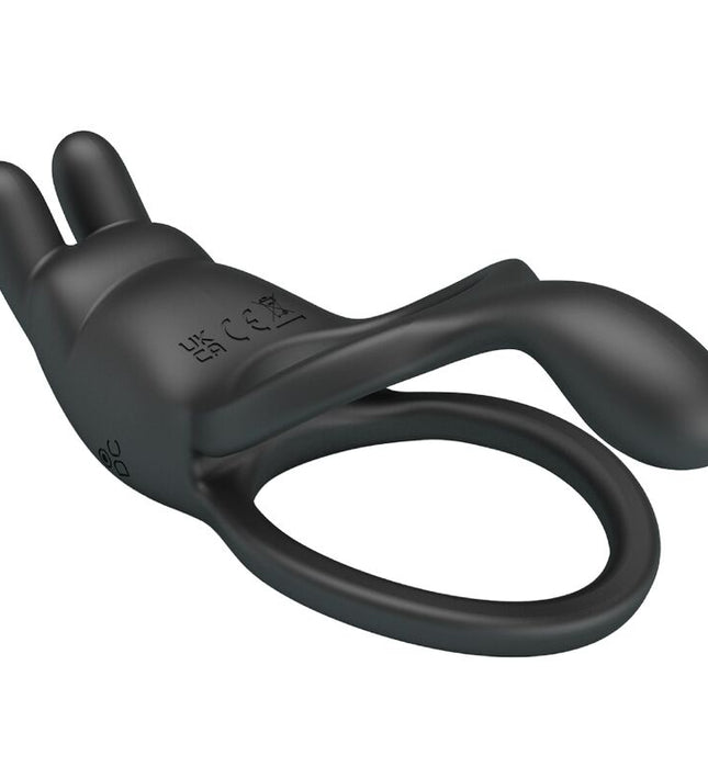 PRETTY LOVE - SETH DOUBLE VIBRATING RING RABBIT 7 VIBRATIONS BLACK