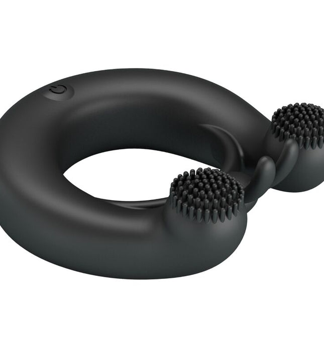 PRETTY LOVE - DAHLIA VIBRATING RING + CLITORIS STIMULATOR 12 VIBRATIONS BLACK