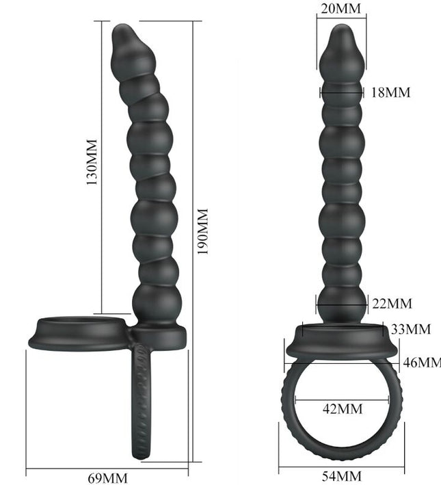 PRETTY LOVE - DILLION DOUBLE PENETRATION COCK RING BLACK