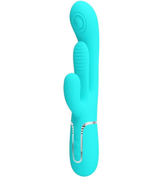 PRETTY LOVE - SHANIA TRIPLE RABBIT MULTIFUNCTION VIBRATOR 3 IN 1 BLUE