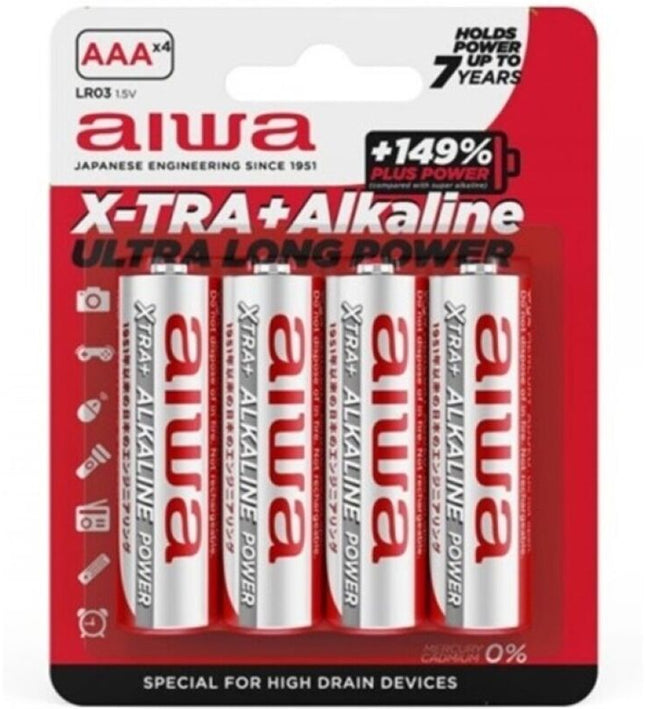 AIWA - X-TRA ALKALINE AAA ALKALINE BATTERY LR03 BLISTER*4