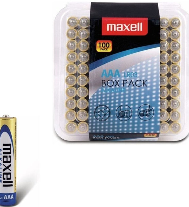 MAXELL - ALKALINE BATTERY AAA LR03 PACK*100 BATTERIES