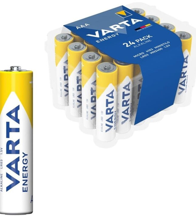 VARTA - ENERGY ALKALINE BATTERY AAA LR03 PACK*24 BATTERIES