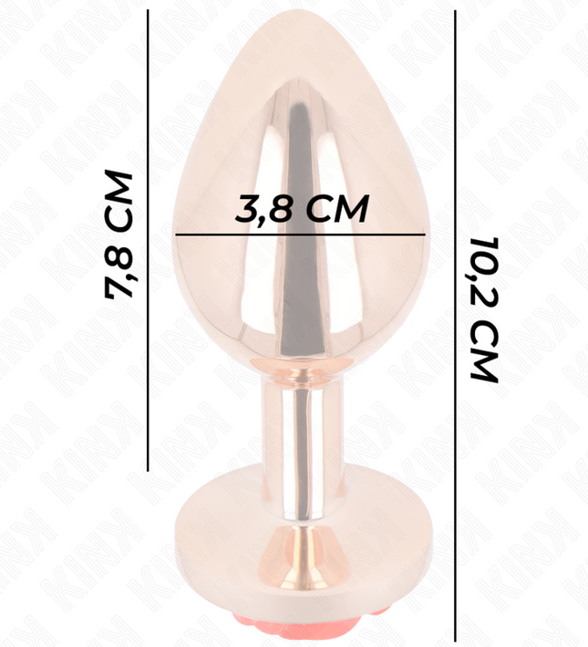 KINK - PINK GOLD ANAL PLUG WITH RED ROSE L