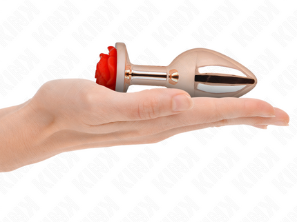 KINK - PINK GOLD ANAL PLUG WITH RED ROSE L