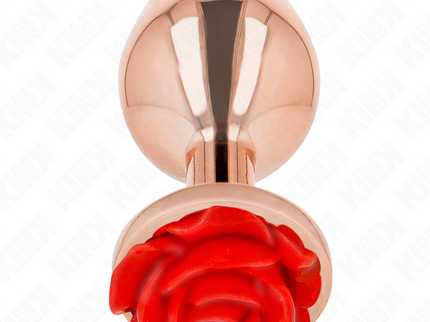 KINK - PINK GOLD ANAL PLUG WITH RED ROSE L