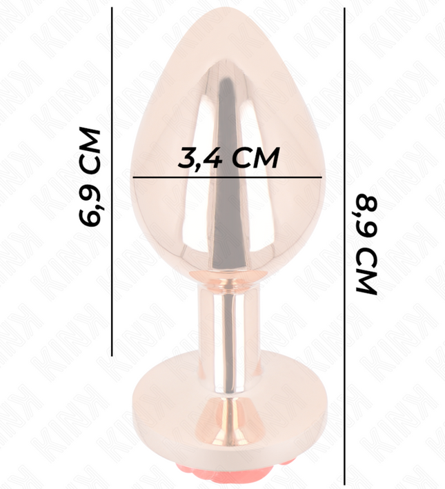 KINK - PINK GOLD ANAL PLUG WITH RED ROSE M