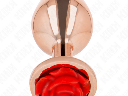 KINK - PINK GOLD ANAL PLUG WITH RED ROSE M