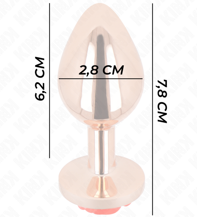 KINK - PINK GOLD ANAL PLUG WITH RED ROSE S