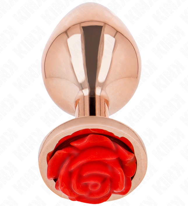 KINK - PINK GOLD ANAL PLUG WITH RED ROSE S