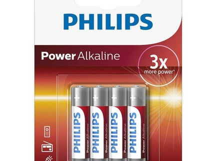 PHILIPS - POWER ALKALINE AAA BATTERY LR03 BLISTER*4