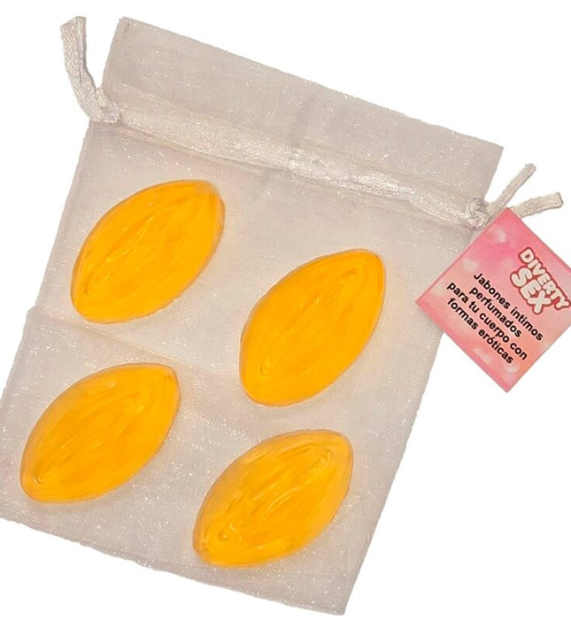DIABLO PICANTE - 4 MINI VAGINA SHAPED SOAPS YELLOW